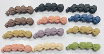Solid colour Matte Finished bow banana Hair clip
