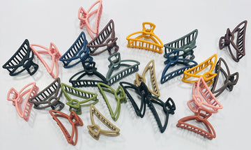 Solid Colour Small Matt Finished Thin Claw Clip