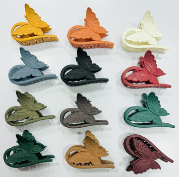 Medium Solid Colour Matt Finished Butterfly Hair Clip