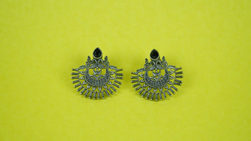 Silver Filigree Chandbali Earrings