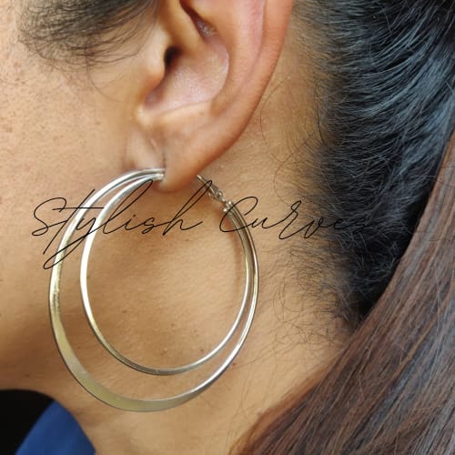 Silver-Toned Hoop Earrings