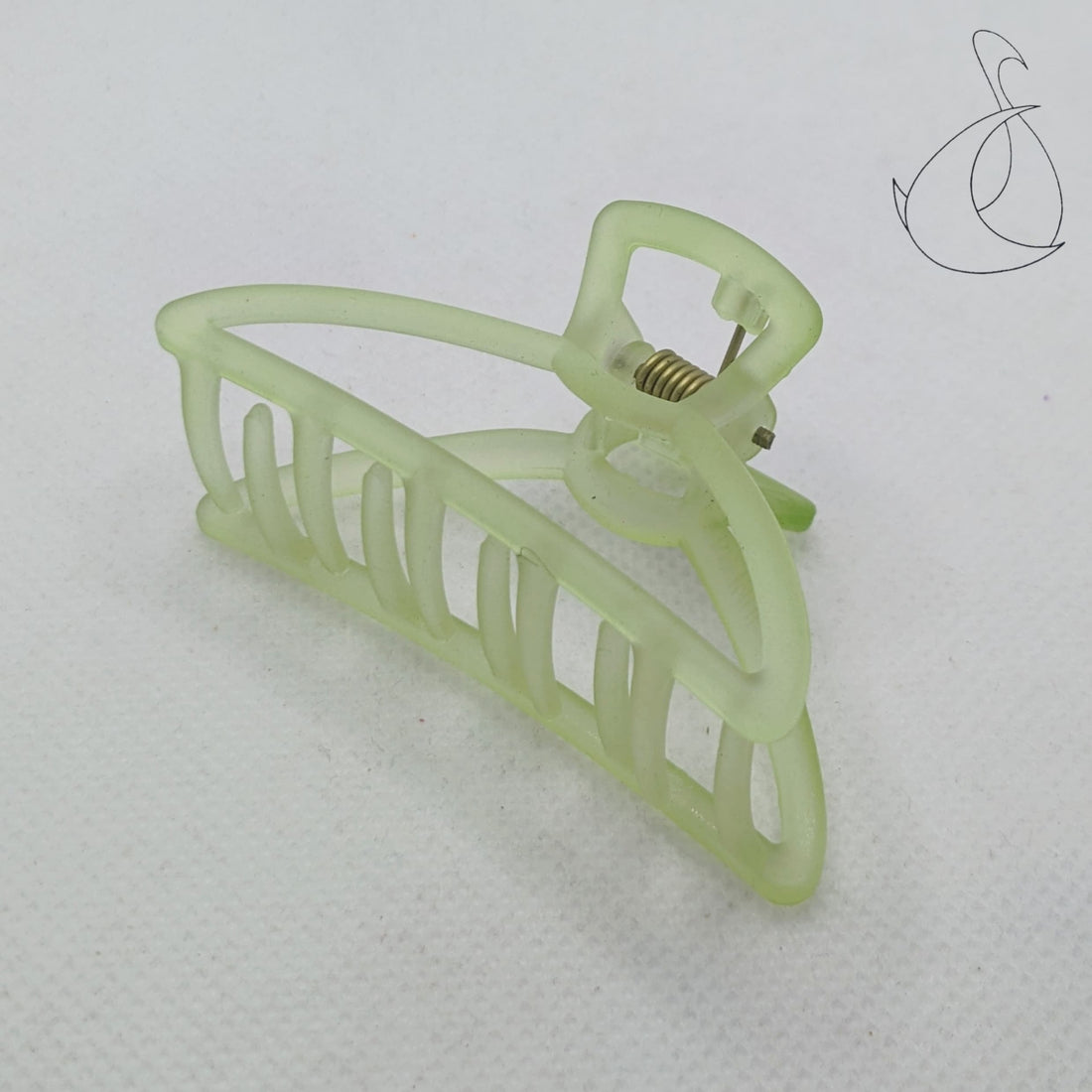 Frosted Translucent Semi Circled Hair Claw Clip