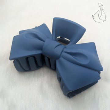 Solid colour Matt finished  large  bow Claw Clip