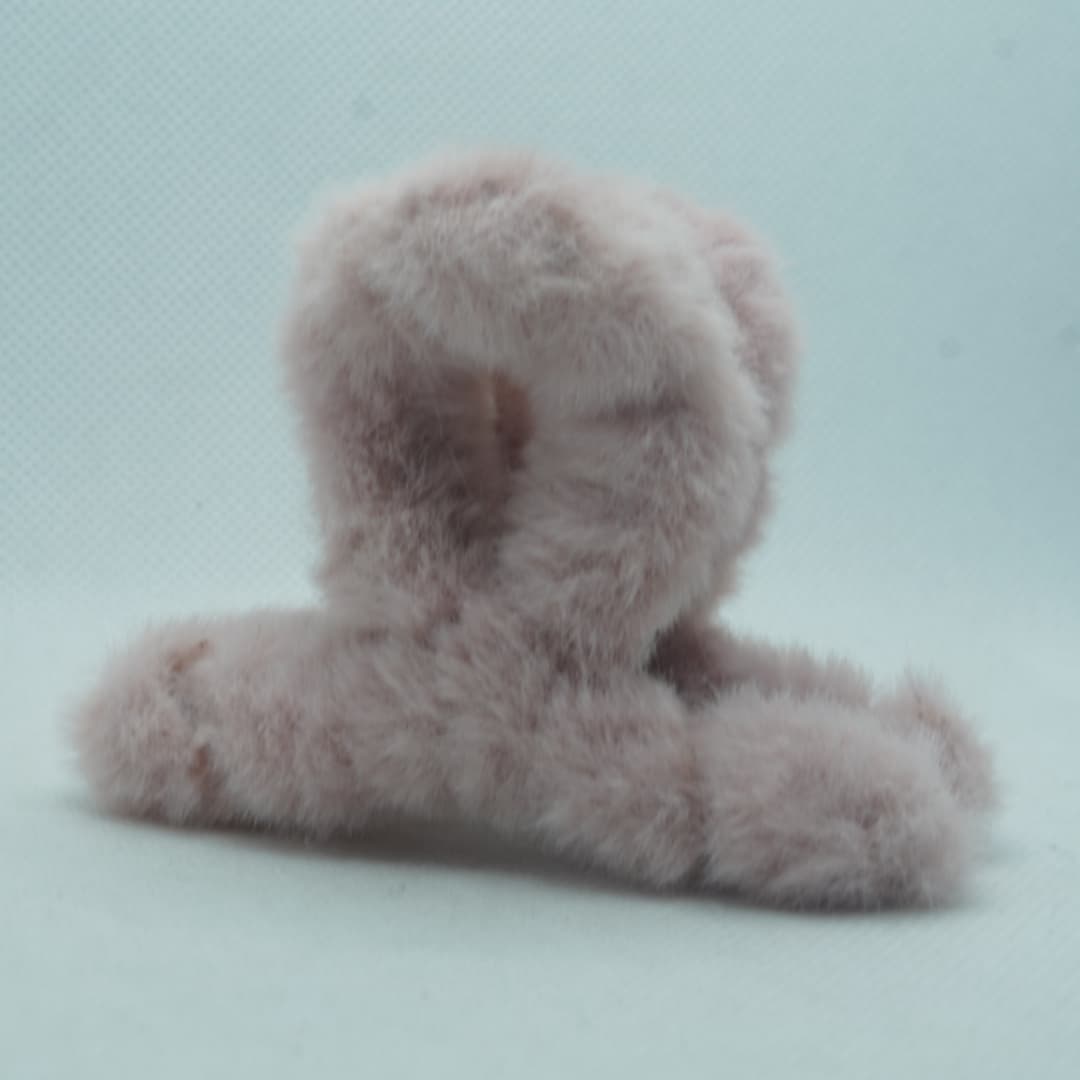 3.5 Inch Solid Colour Faux Fur Korean Hair Clip