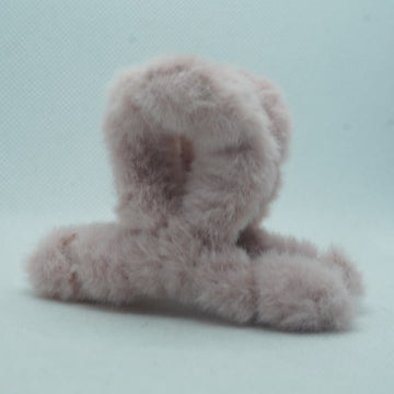 3.5 Inch Solid Colour Faux Fur Korean Hair Clip