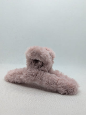 Large Solid Colour Faux Fur Hair Clips