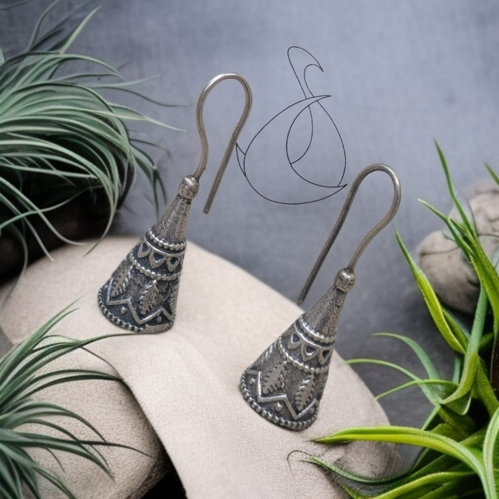 Trikona Hook Earrings