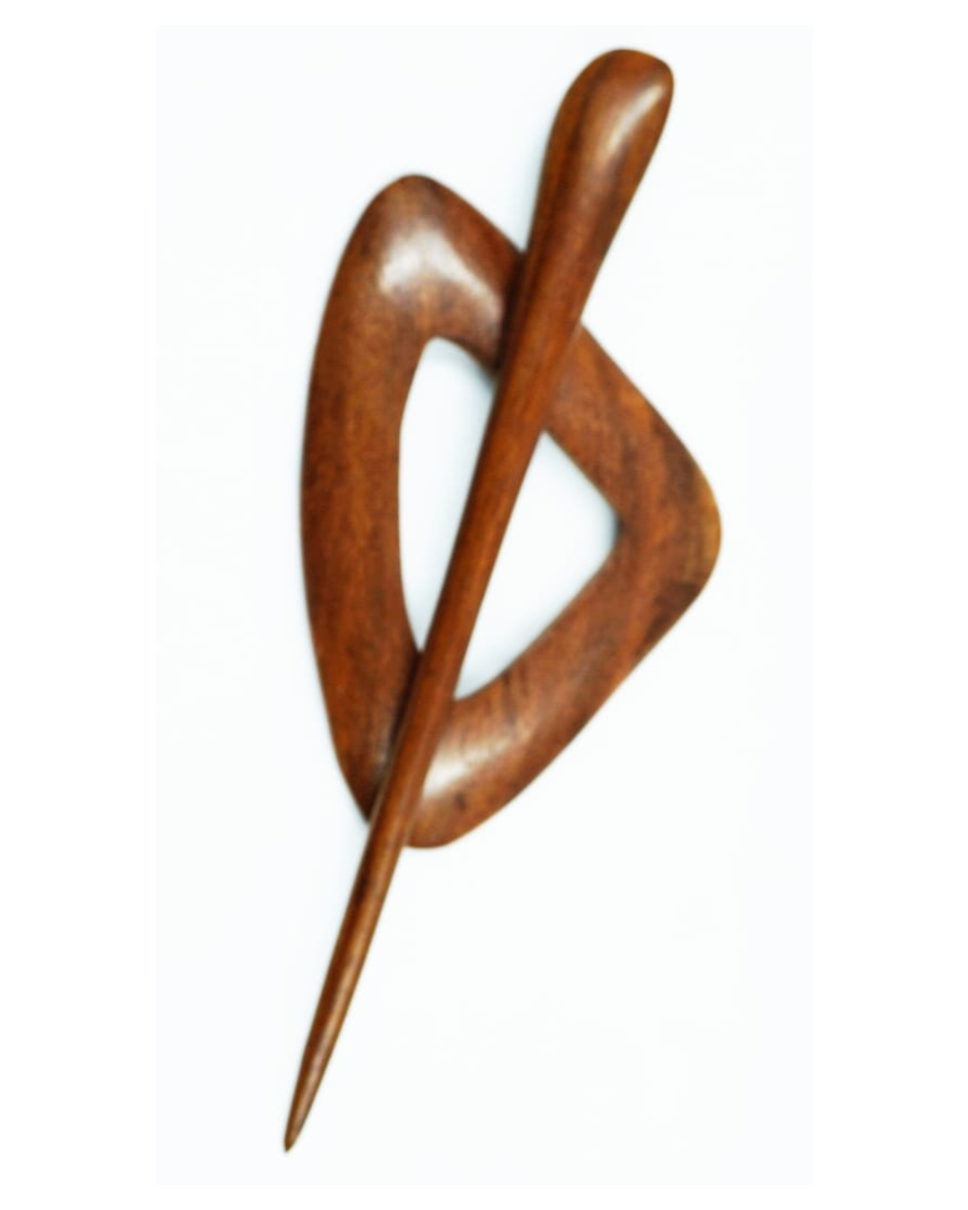Wooden Wood Scarf Pin with Stick