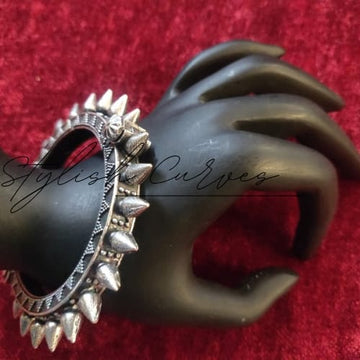 Tribal Spiked Silver Bangle