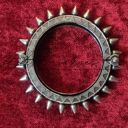 Tribal Spiked Silver Bangle