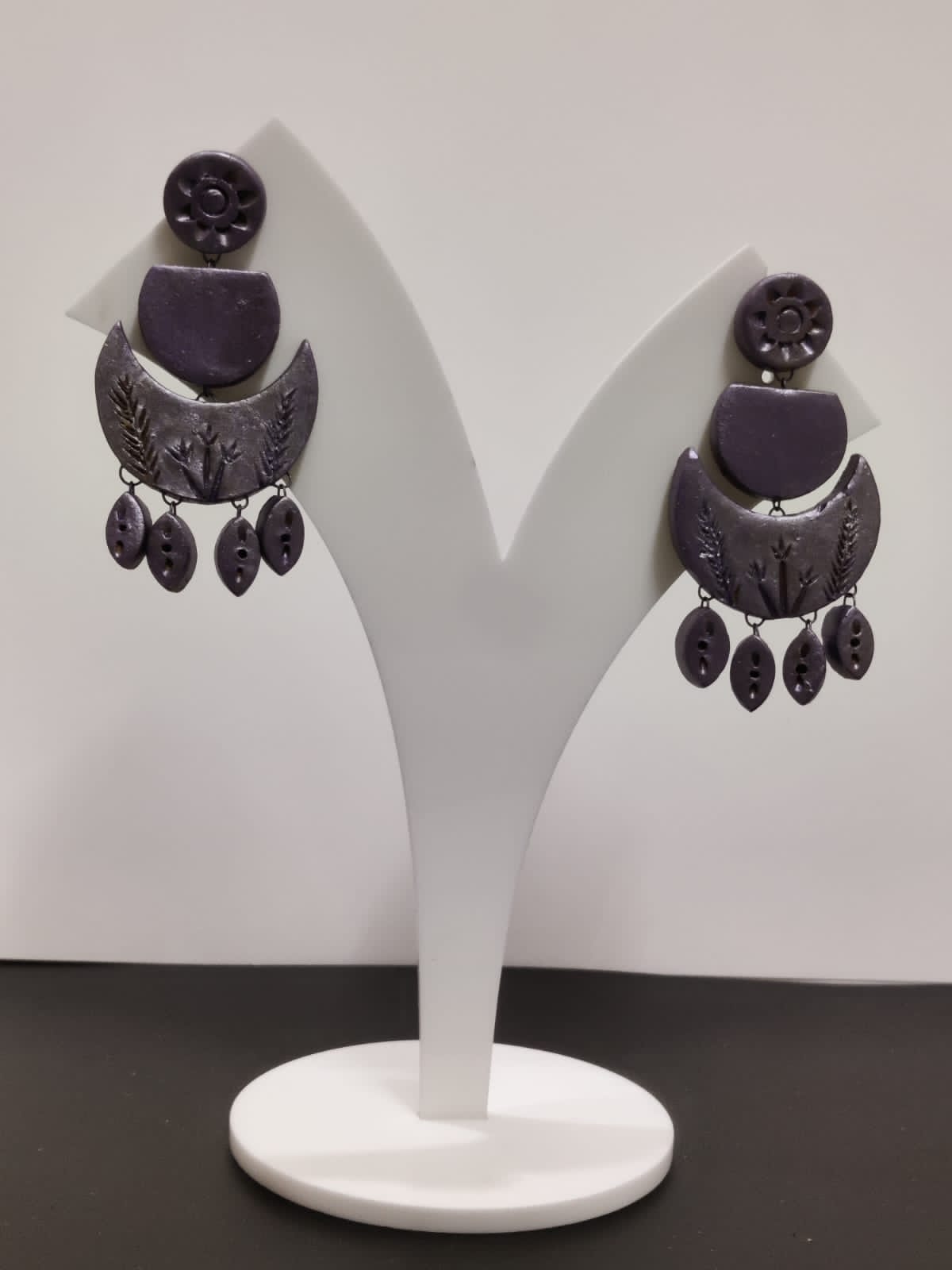 Purple Elegance Terracotta Earrings