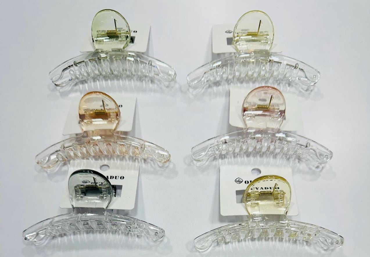Strong Grip Transparent Claw Clips – Ideal for All Hair Types