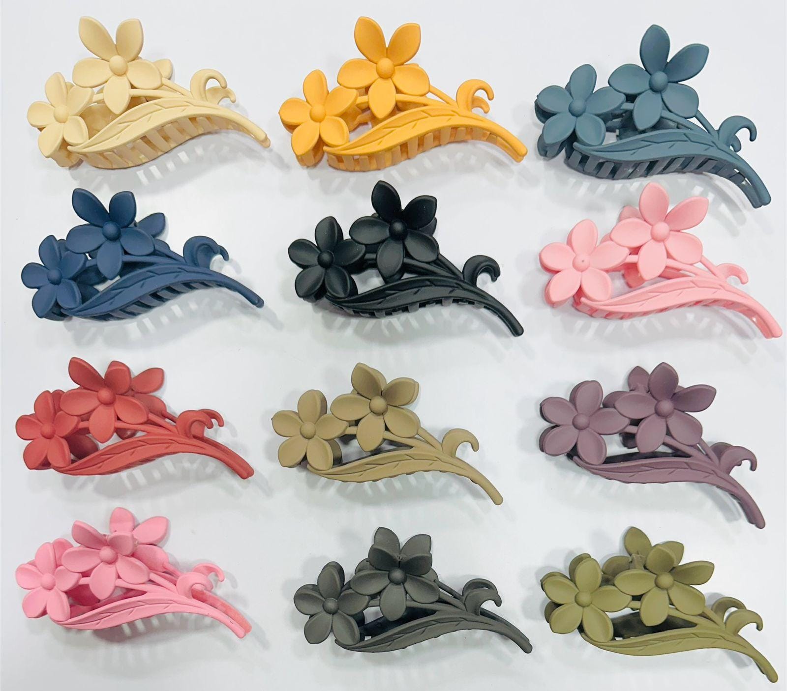 Acrylic Matt Finish Flower Large Hair Claw Clip