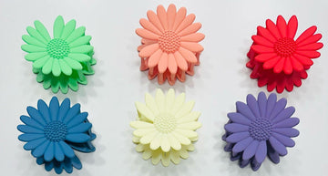 Solid Colour Matt Finished Sunflower Design Hair Claw Clip
