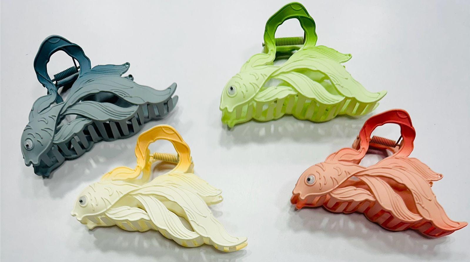 Goldfish Large Hair Claws Creative Fish Design Grip Hair Clamps with Moving Eye