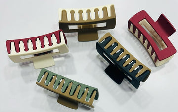Rectangular Multicolour Large Hair Clutcher For Girls And Women