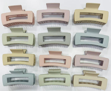 Pastel Colour Large Hair Claw Clips