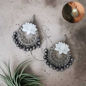 Padmashveta  Hook Earrings